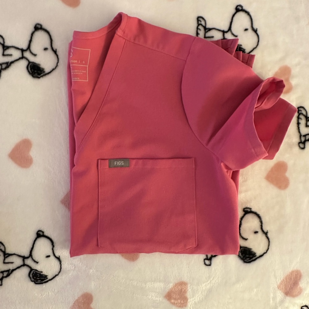 FIGS Catarina One-Pocket Scrub Top F*ing Pink